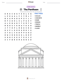 The Pantheon printable worksheet preview