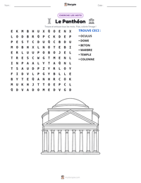 Aperçu de la feuille de travail imprimable Le Panthéon