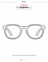 Eyeglasses printable worksheet preview