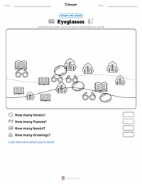 Eyeglasses printable worksheet preview