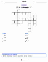 Eyeglasses printable worksheet preview