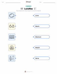 Aperçu de la feuille de travail imprimable Lunettes