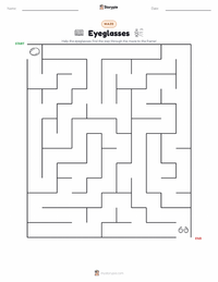 Eyeglasses printable worksheet preview