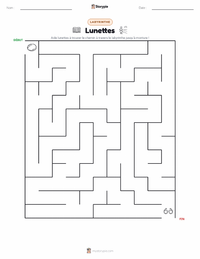 Aperçu de la feuille de travail imprimable Lunettes