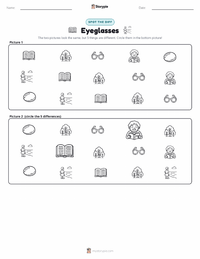 Eyeglasses printable worksheet preview