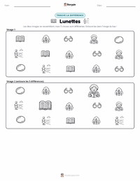 Aperçu de la feuille de travail imprimable Lunettes