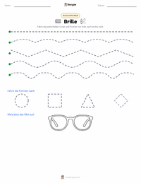 Brille druckbare Arbeitsblatt Vorschau