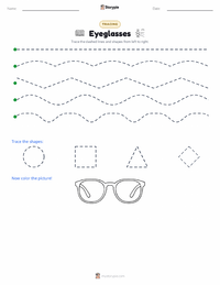 Eyeglasses printable worksheet preview