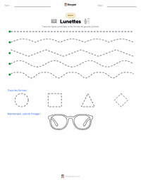 Aperçu de la feuille de travail imprimable Lunettes