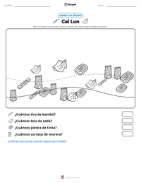 Vista previa de la hoja de trabajo imprimible de Cai Lun