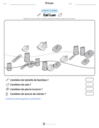 Aperçu de la feuille de travail imprimable Cai Lun