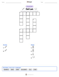 Cai Lun printable worksheet preview
