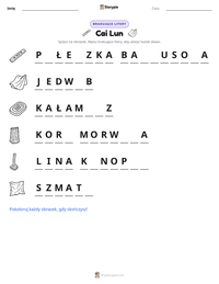 Podgląd drukowalnego arkusza ćwiczeń Cai Lun
