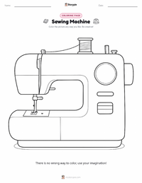 Sewing Machine coloring page for kids