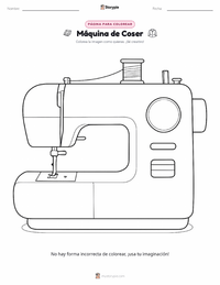 Vista previa de la hoja de trabajo imprimible de Máquina de coser