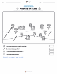 Aperçu de la feuille de travail imprimable Machine à coudre