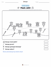 Prabaca lembar kerja cetak Mesin Jahit