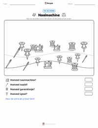Naaimachine afdrukbare werkblad voorbeeld