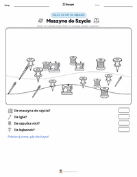 Podgląd drukowalnego arkusza ćwiczeń Maszyna do szycia