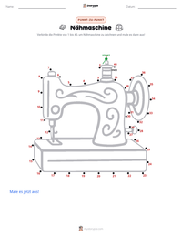 Nähmaschine druckbare Arbeitsblatt Vorschau