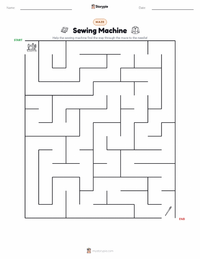 Sewing Machine printable worksheet preview