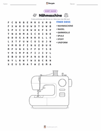 Nähmaschine druckbare Arbeitsblatt Vorschau