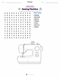 Sewing Machine printable worksheet preview