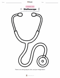 Stethoscope coloring page for kids