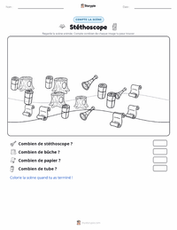 Aperçu de la feuille de travail imprimable Stéthoscope