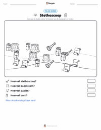 Stethoscoop afdrukbare werkblad voorbeeld