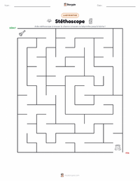 Aperçu de la feuille de travail imprimable Stéthoscope