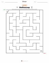 Stethoscoop afdrukbare werkblad voorbeeld