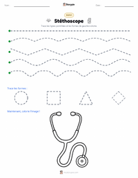 Aperçu de la feuille de travail imprimable Stéthoscope