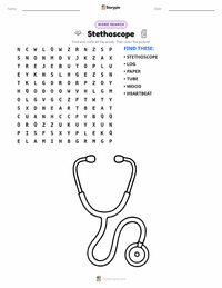 Stethoscope printable worksheet preview