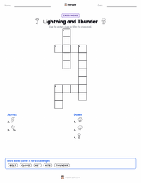 Lightning and Thunder printable worksheet preview