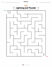 Lightning and Thunder printable worksheet preview