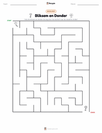 Bliksem en Donder afdrukbare werkblad voorbeeld