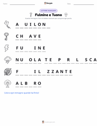 Anteprima della scheda stampabile di Fulmine e Tuono