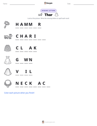 Thor printable worksheet preview