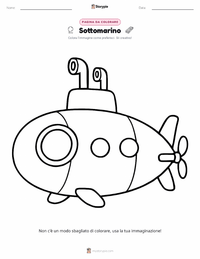 Pagina da colorare di Sottomarino per bambini