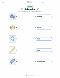 Submarine printable worksheet for kids