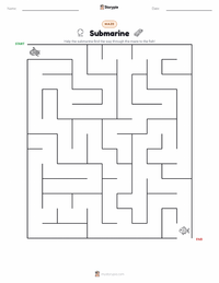 Submarine printable worksheet preview
