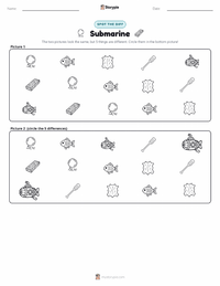 Submarine printable worksheet preview