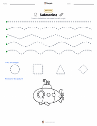 Submarine printable worksheet preview