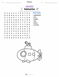 Submarine printable worksheet preview