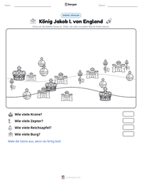 König Jakob I. von England druckbare Arbeitsblatt Vorschau