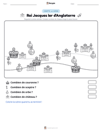 Aperçu de la feuille de travail imprimable Roi Jacques Ier d'Angleterre