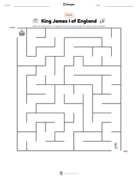 King James I of England printable worksheet preview