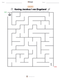Koning Jacobus I van Engeland afdrukbare werkblad voorbeeld