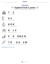 İngiltere Kralı I. James yazdırılabilir çalışma sayfası önizlemesi